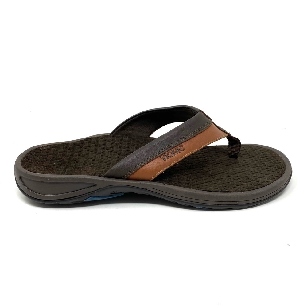 VIONIC JOEL: TOE POST SANDAL chocolate/tan